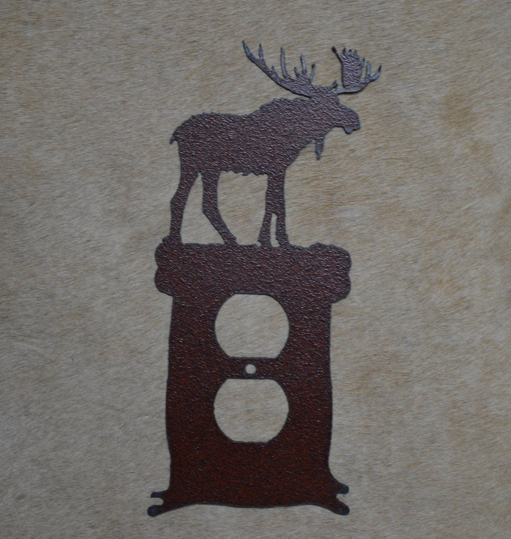 Rustic Moose Switch Cover All Configurations Available. Plug Outlet Light Cover Plate.