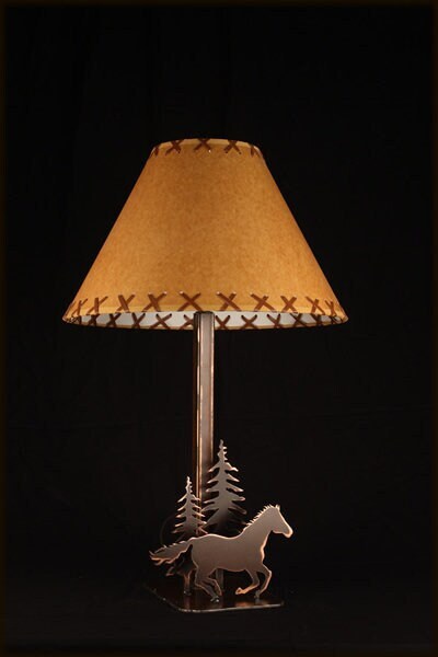 Lamp Rustic Running Horse Metal Table Lamp Cozy Cabin Decor Equestrian Lamp Horse Light 20" Tall Nursery Light Office Den Lamp Horse Gift