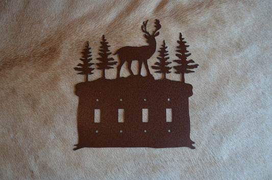 Standing Deer Switch Cover. Rustic cover plate. All Configurations available. Plug Outlet GFI/Rocker Toggle.