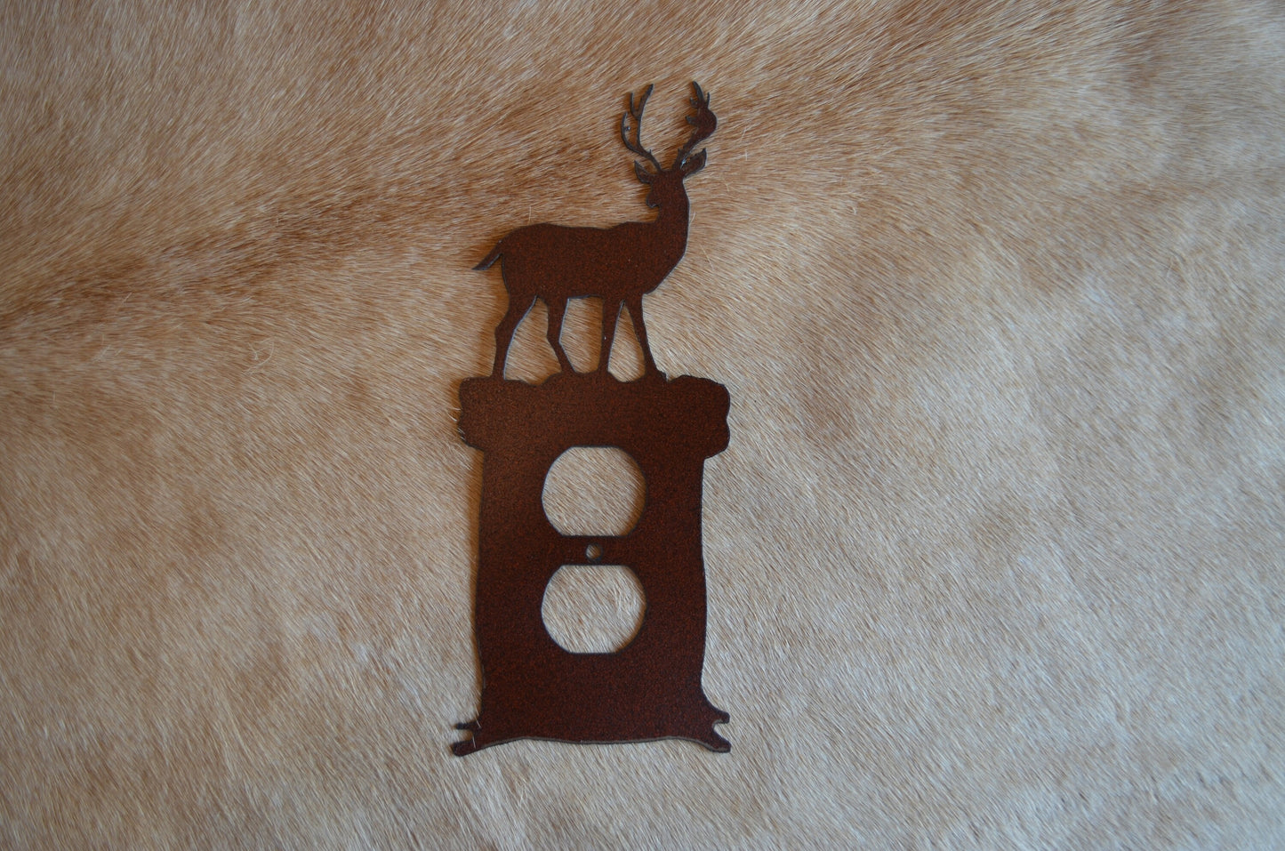 Standing Deer Switch Cover. Rustic cover plate. All Configurations available. Plug Outlet GFI/Rocker Toggle.